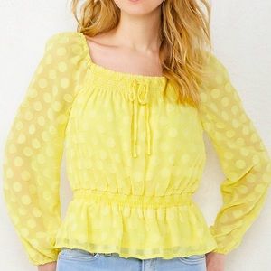 LC by Lauren Conrad NWT  Peplum Top On / Off shoulder Square neckline SZ:XL